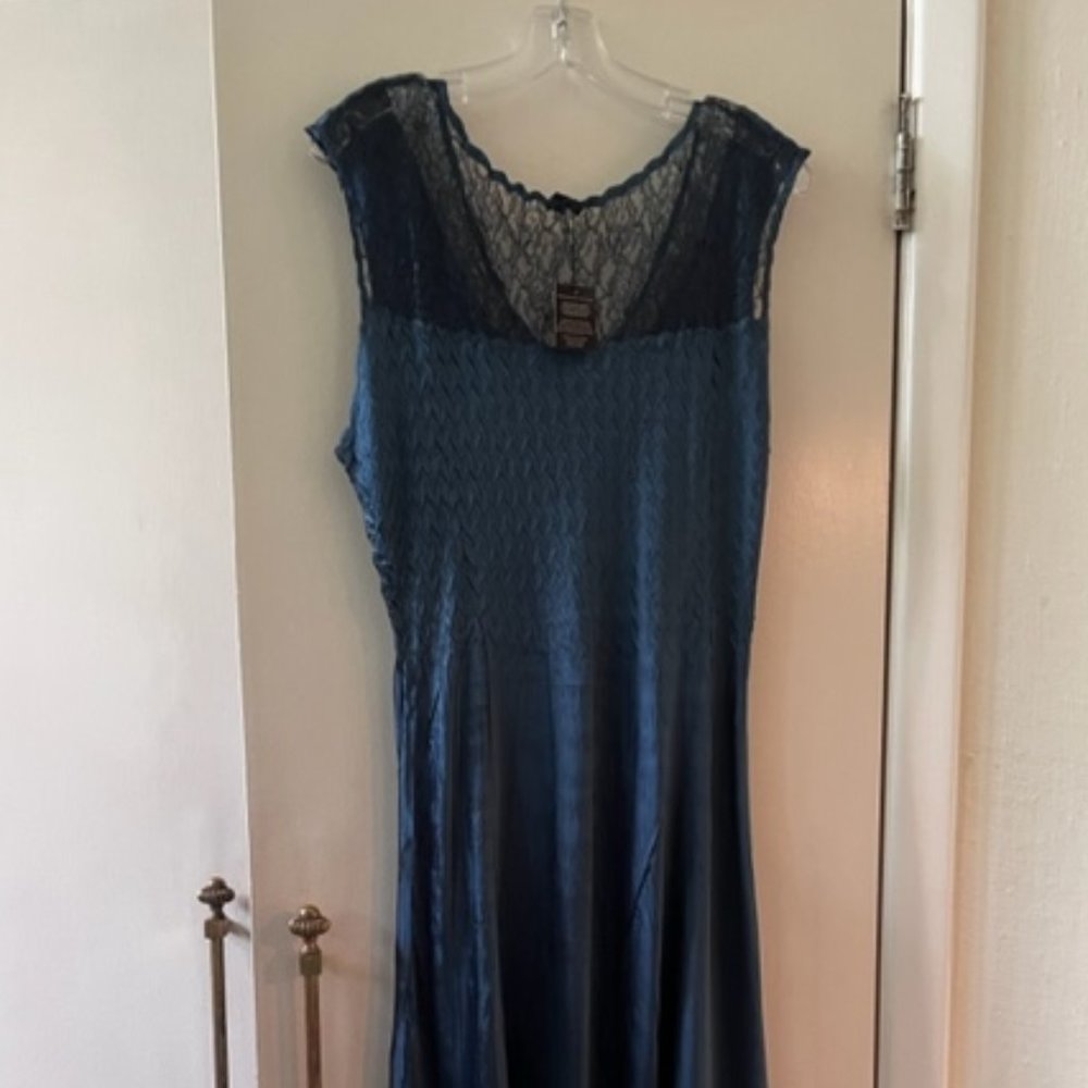 Komarov Moroccan blue ombre midi dress, NWT, formal evening glamour or MOB